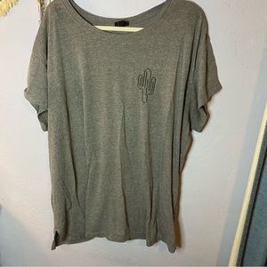 Torrid Gray Cactus Tee 3X